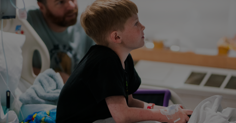 Child in Hospital playing on Gaming 4 Good console